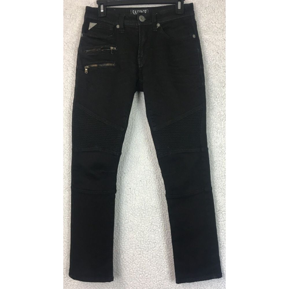 Mens‎ Salvage Supply Co. Jeans Pants Havoc Straight Slim Black Size 29S 29x30